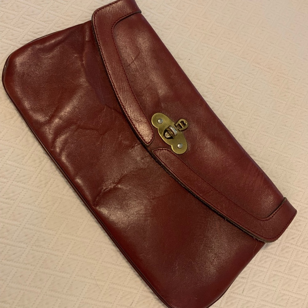 Etienne Aigner vintage handmade leather clutch